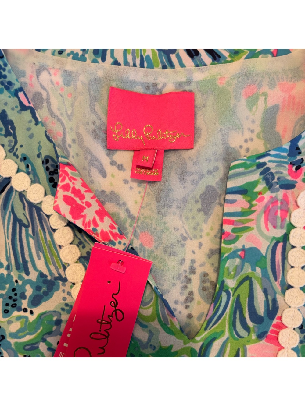 Lilly Pulitzer Blue, Pink and Green Coral Reef Print Dress - Picture 4 of 6